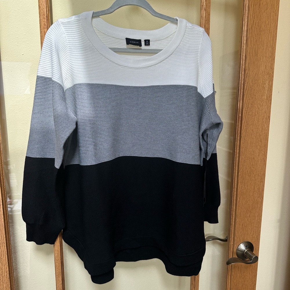 Cyrus Women's Colorblock Sweater - White, Gray, Black